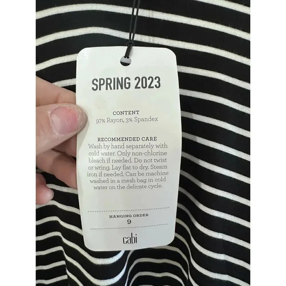 Cabi Women's Black & White Stripe NWT Side Snap 6332 Size M - Picture 6 of 9